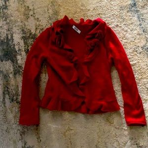 Moschino red sweater jacket
